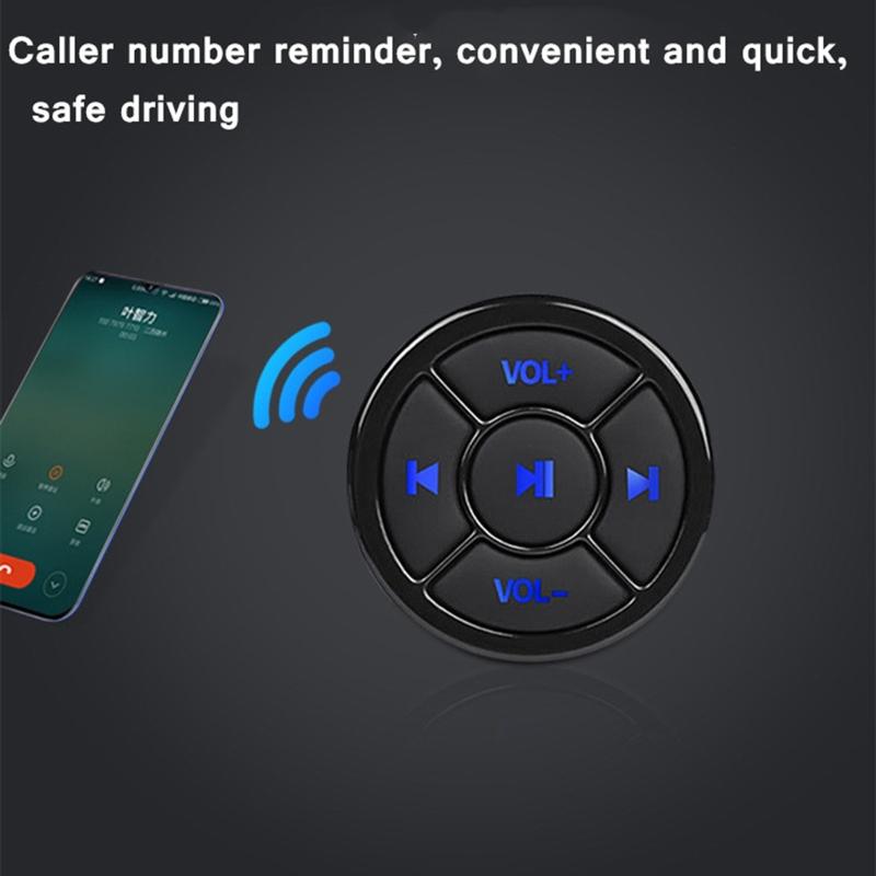 Wireless Bluetooth-compatible Media Button Remote Selfie Control Car Motorcycle Steering Wheel Music Player with Stand