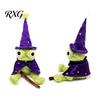 Gift for Kids Wizard Frog Plush Doll, Cute Toy with Star Soft Skin Friendly Hat Cloak Wand, Stuffed Animal Couch Bed Decor Halloween Decoration
