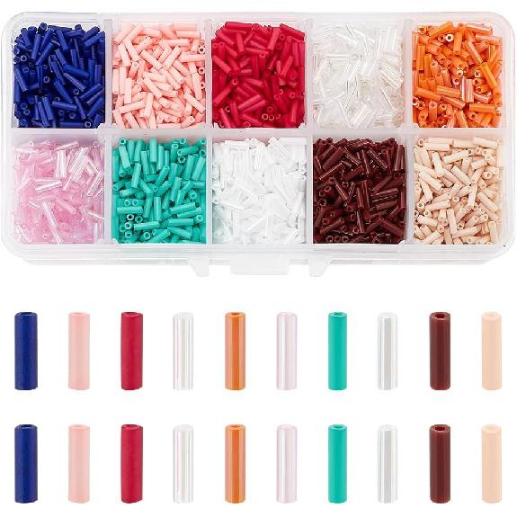 PH PandaHall 5500 шт 10 цветов 6 мм стеклярус, длинные трубчатые бусины, маленькие стеклянные бусины-бисер, бусины для рукоделия для бисероплетения, серег, браслетов, ожерелий, ювелирных изделий