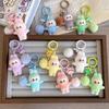 Cartoon Flocking Rabbit Keychain Student Schoolbag Pendant Mobile Phone Chain Pendant