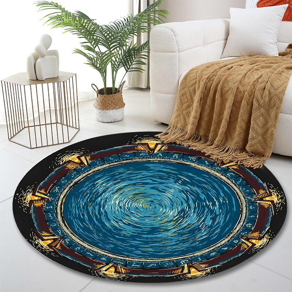 Mystical Portal Design Rug Print round rug, living room, bedroom, playroom carpet, non slip floor mat, gift