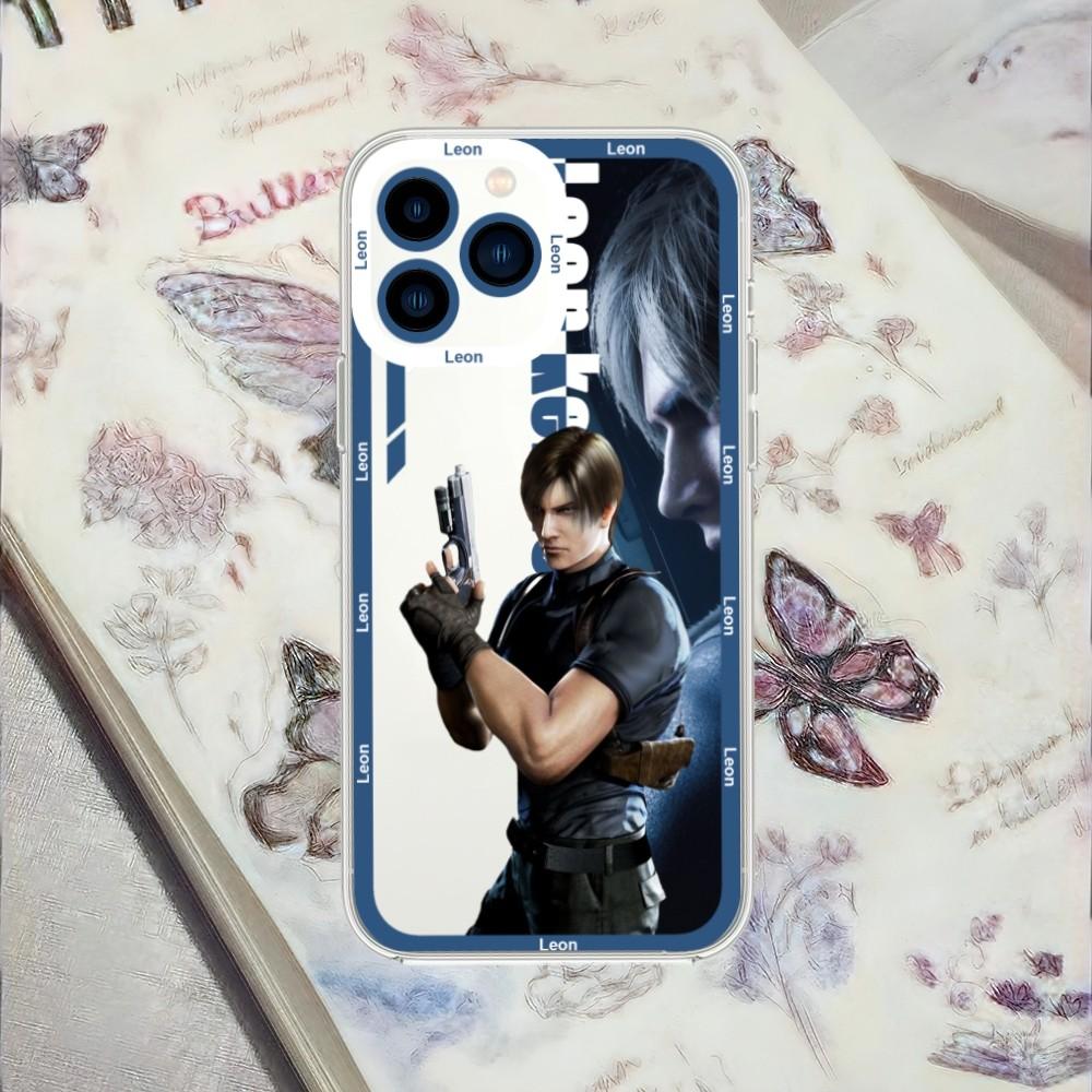 Чехол для телефона R-Resident Leon Kennedy Evil Game для iPhone 13 14 Mini 11 12 Pro Max Прозрачный корпус