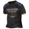 Винтажная мужская футболка Yellowstone с 3D-принтом, Харадзюку, футболка с коротким рукавом, повседневная уличная одежда, свободный пуловер, одежда оверсайз