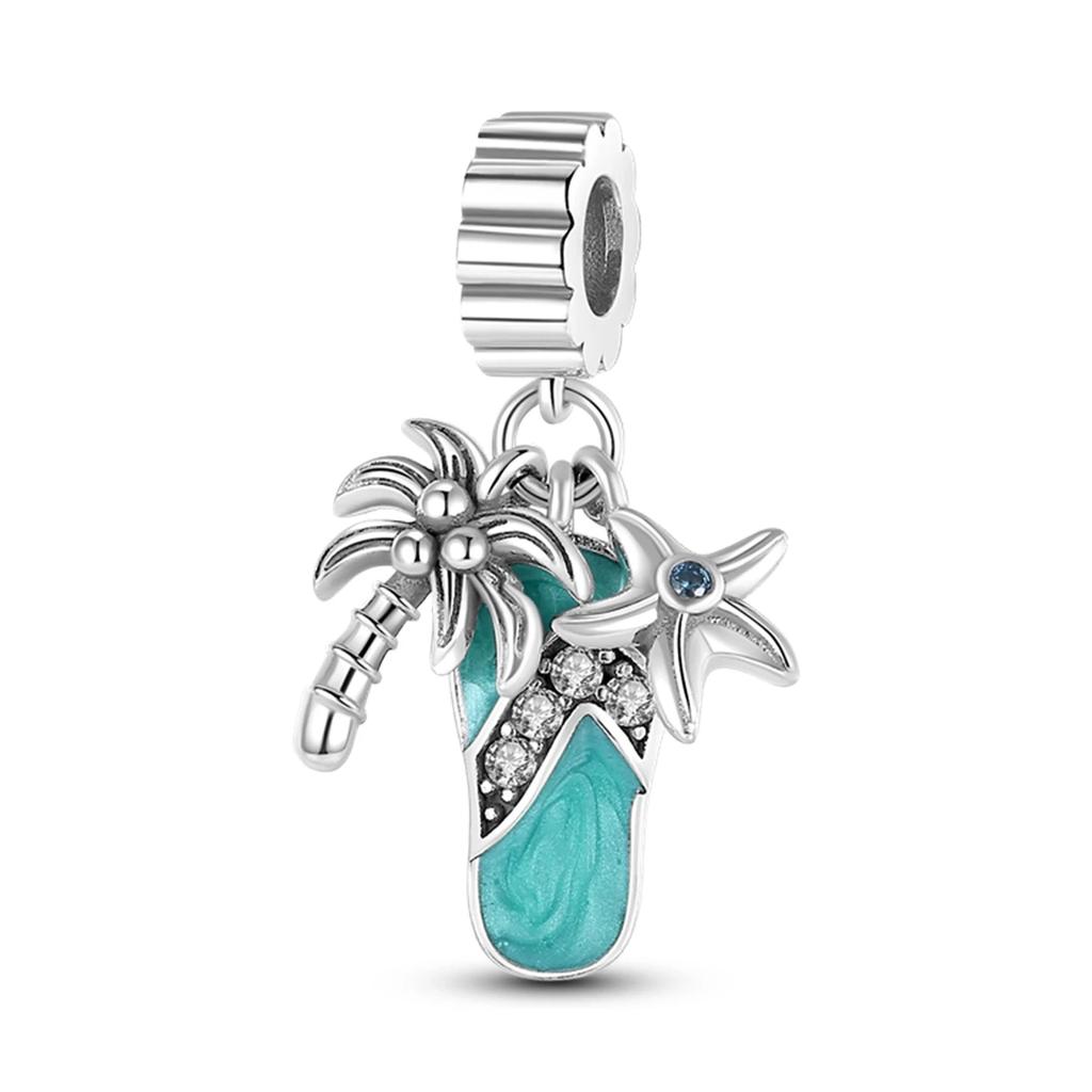 Оригинальный медный шарм Летний Океанский Краб Морская Черепаха Осьминог Бусина Подходит для Браслета Подвеска Сделай Сам Женские Бусины Для Изготовления Украшений