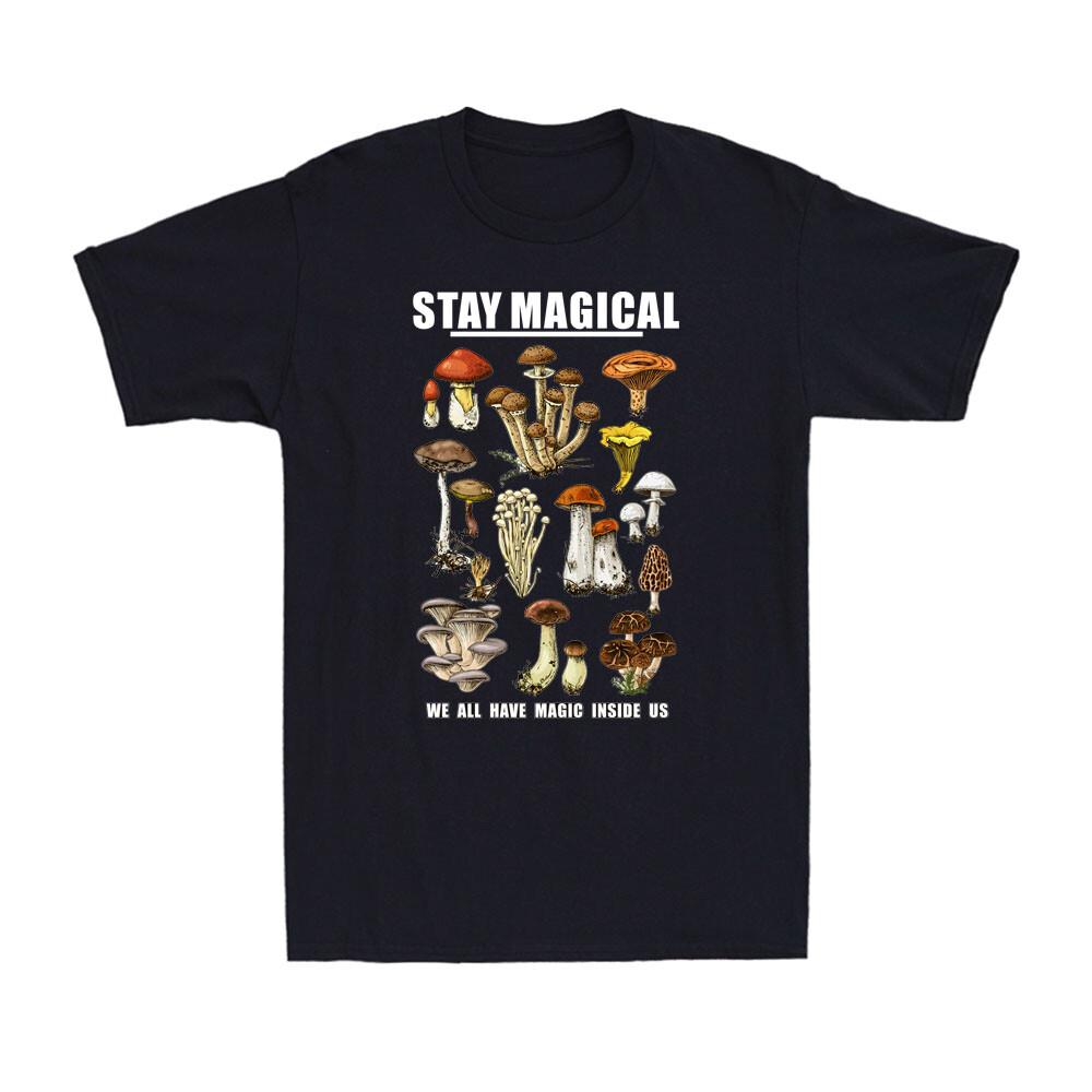 Stay Magical Funny Mushroom Whisperer Fungi Mycology Vintage Men's T-Shirt