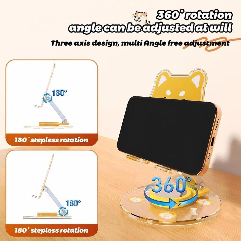 Acrylic Animal Phone Stand 360° Rotatable Phone Bracket Universal Cell Phone Holder Home Office