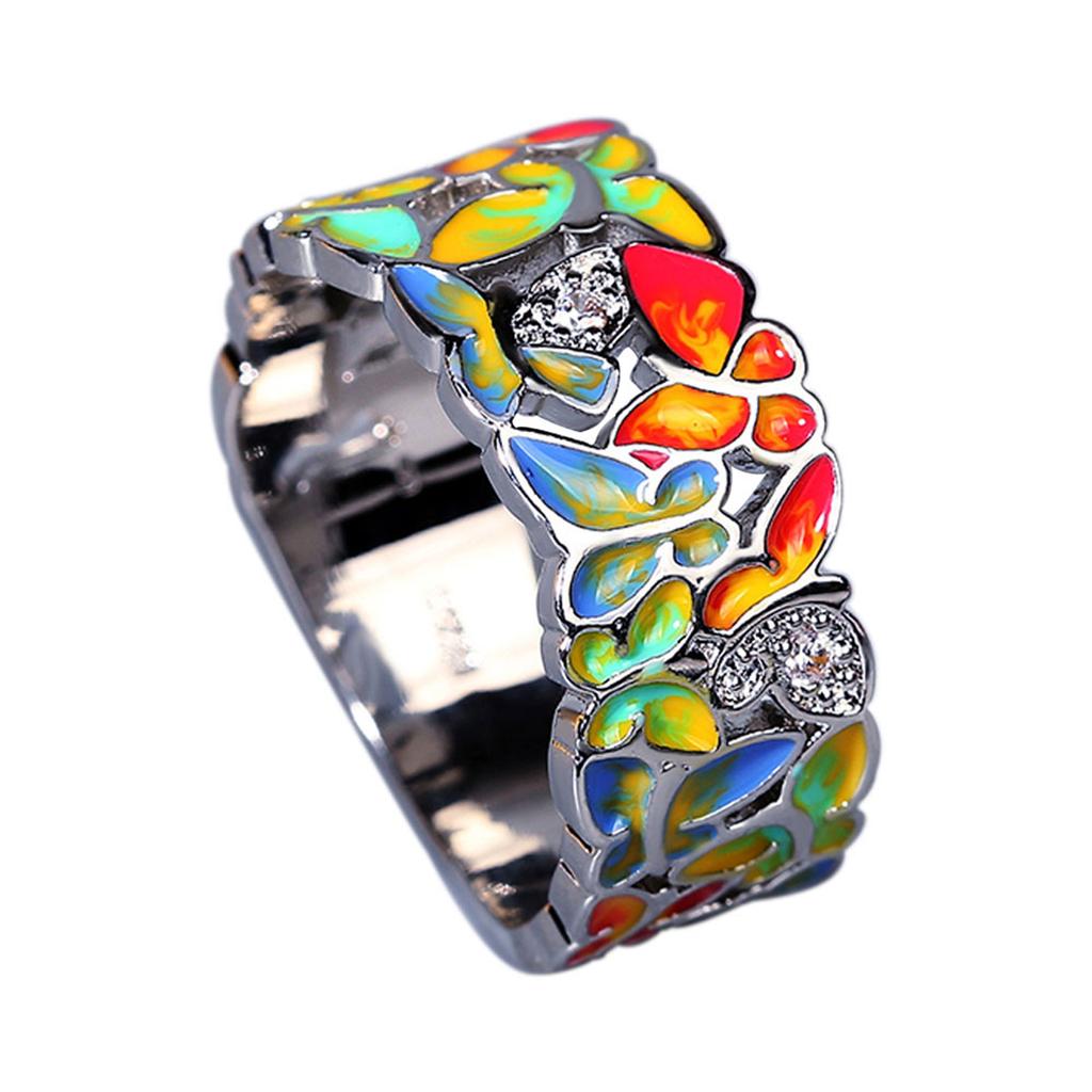 Изысканное кольцо для женщин золотого цвета, сверкающее розовое, синее сапфировое кольцо с бабочкой, модные ювелирные украшения, эмалированные украшения ручной работы для вечеринок