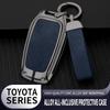 Новый кожаный чехол для ключей из цинкового сплава для Toyota CHR Hilux Fortuner Land Cruiser 200 Camry Corolla Crown RAV4 Highland