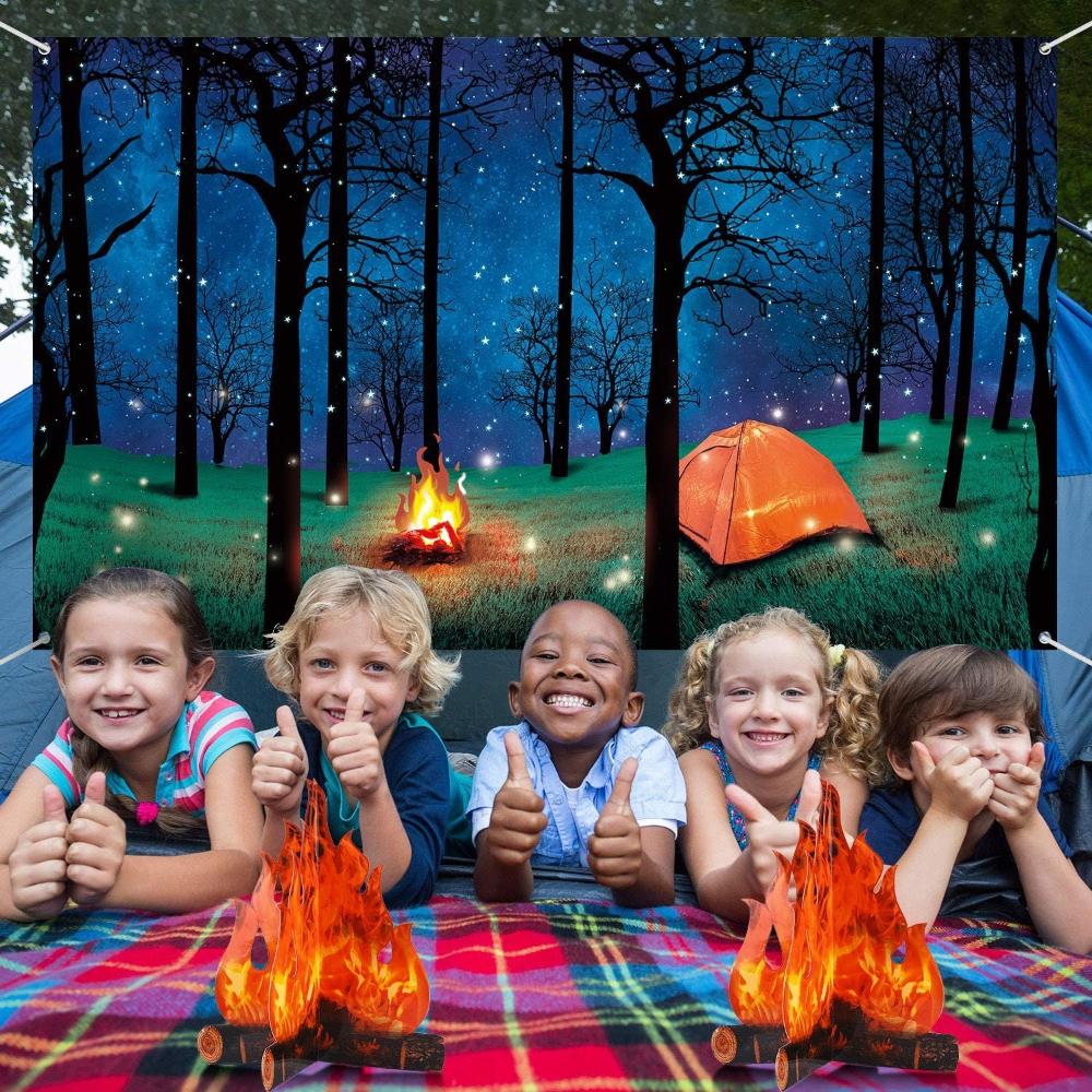 Бумажный костер центральный элемент огонь украшение для вечеринки 3D декоративный картонный искусственный огонь пламя