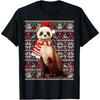 Santa Hat Ugly Sweater Men Women Kids Christmas Ferret T-Shirt