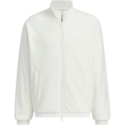 Adidas Узор логотипа однотонный воротник-стойка ветрозащитная повседневная теплая куртка унисекс светло-бежевая JI6654