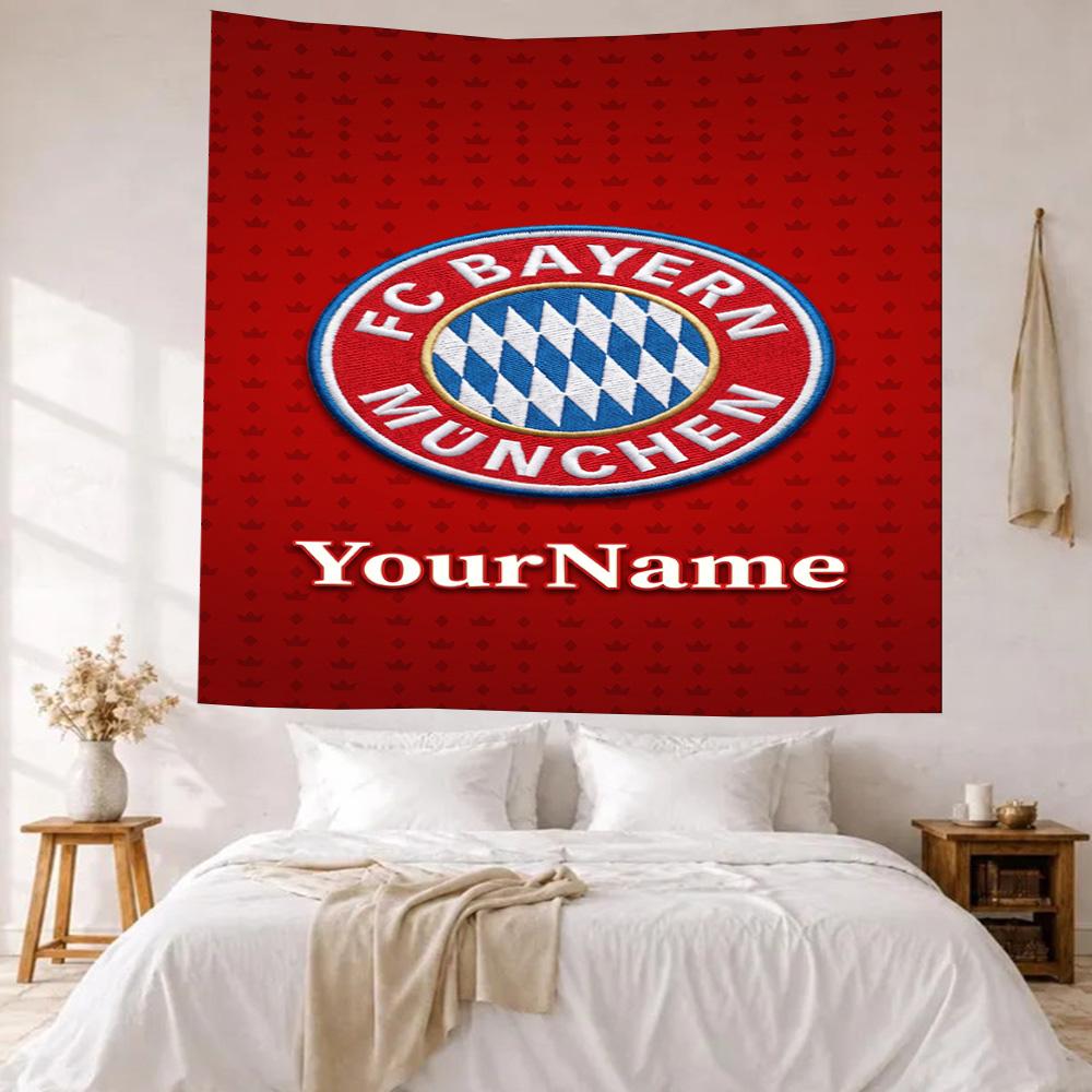 Bayern Munich Custom Your Name Wall Decor Tapestry Art For Pet Memorial Birthdaywedding Party Backdrop Family Gift