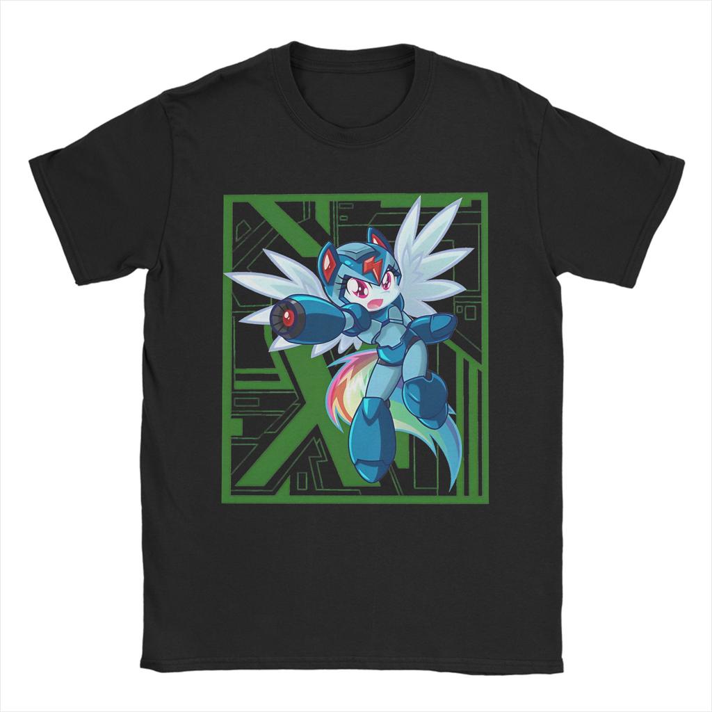 Мужская футболка Megaman X to Mega Хлопковые Топы Уличная одежда С круглым вырезом Короткий рукав