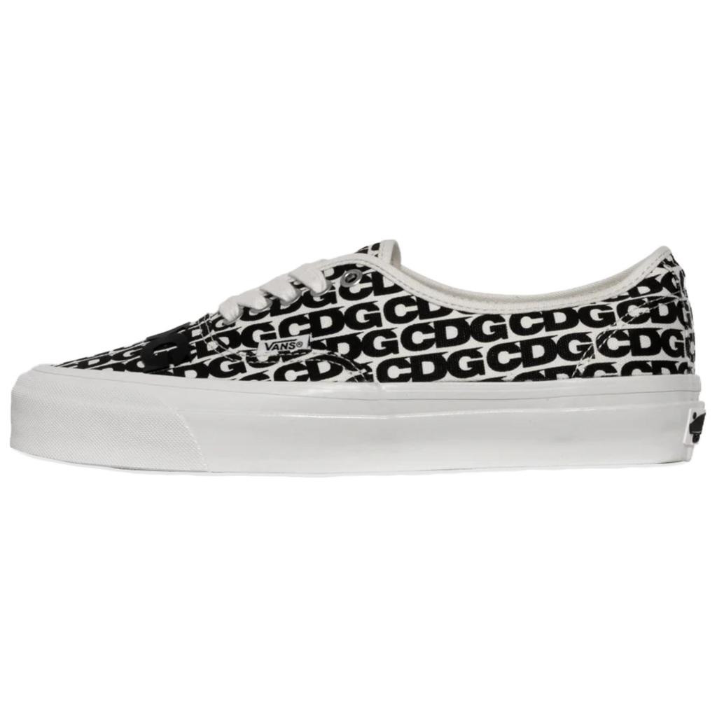 Comme Des Garçons x Vans Authentic 44 Универсальные Удобные Прочные Низкие Скейтбордические Кроссовки Унисекс Черные Белые VN000EEUUY6