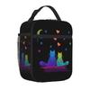 Love Cute Cat Moon Star Lunch Bag for Women Leakproof Cooler Tote Bags Reusable Insulated Lunch Box for Work Picnic Travel