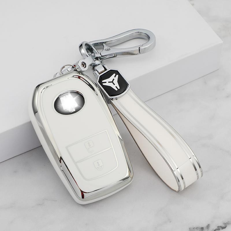 Серебристый ТПУ Автомобильный Чехол-Крышка для Брелока Подходит для Toyota Yaris Prius Camry Corolla Avensis Verso Prado Reiz Crown Rav4 C-Hr Aygo Scion Tc Im