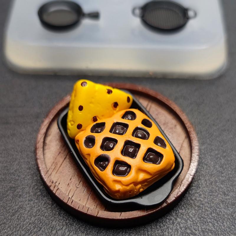 Противень для выпечки кукольного домика Силиконовая форма Мини-сковорода для кукольного домика Кукольный домик Кухонная утварь Аксессуары