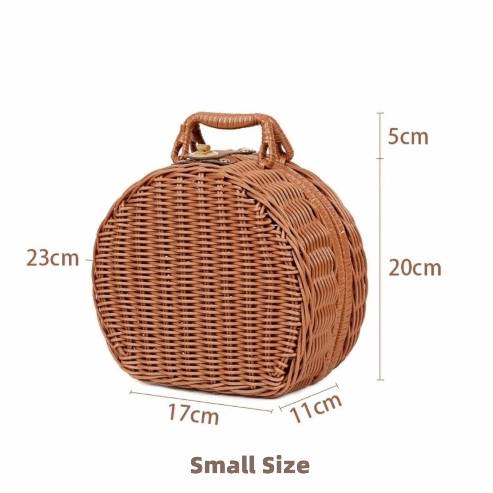 Round Gift Packaging Box Woven Handheld Suitcase Practical Storage Basket Sundries Organizer