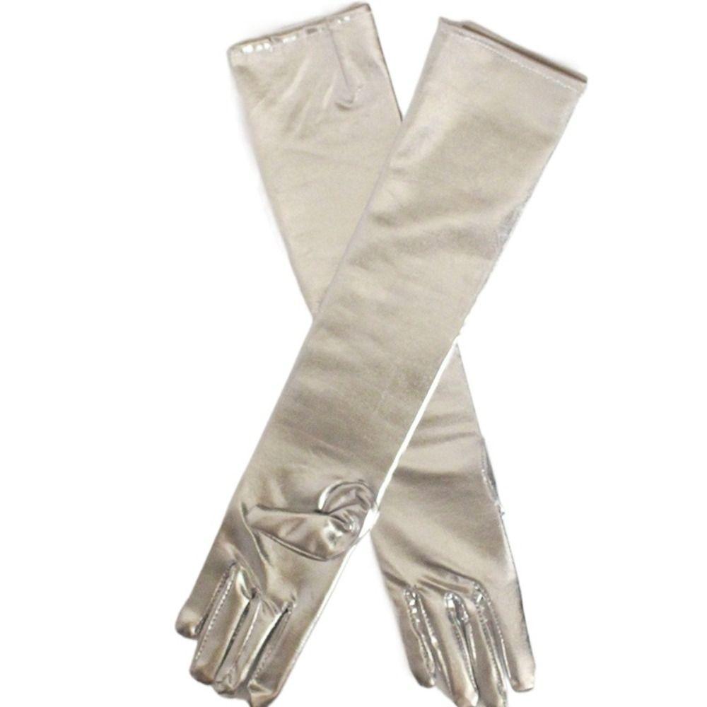 Кожаные перчатки до локтя Искусственная кожа Перчатки для косплея Сексуальные перчатки-митенки Женские