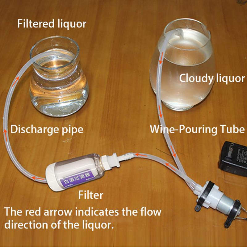 Electric Home Brew Wine Filter Kit with Ceramic Activated Carbon Liquor Purifier Liquor Extractor Pump for Wine Making 6