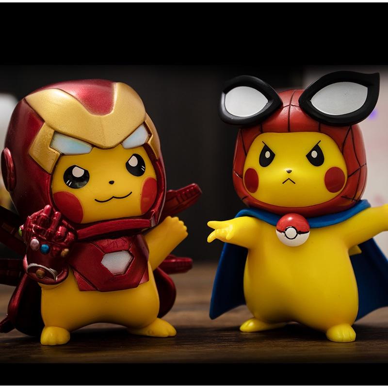 Hero Fun For Marvel Fans Pikachu Figure Avengers Spider-man Collection