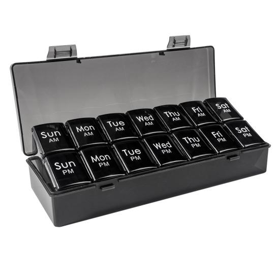 Органайзер для таблеток, ящик для хранения, большая вместимость, несколько отделений, не содержит бисфенол А, еженедельная организация, прозрачный материал, контейнер для таблеток, органайзер для таблеток