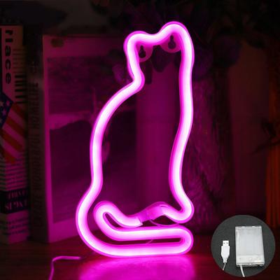 Неоновая вывеска в виде бабочки, питание от USB/батарейки, светодиодная неоновая лампа в виде кошки, неоновая лампа в виде черепа, настенное искусство, декор для дома, спальни, подарка на день рождения, свадьбы