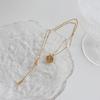 Handmade Round Pendant Natural Freshwater Pearls Stainless Steel Necklace for Women Waterproof Gold Plated Jewelry