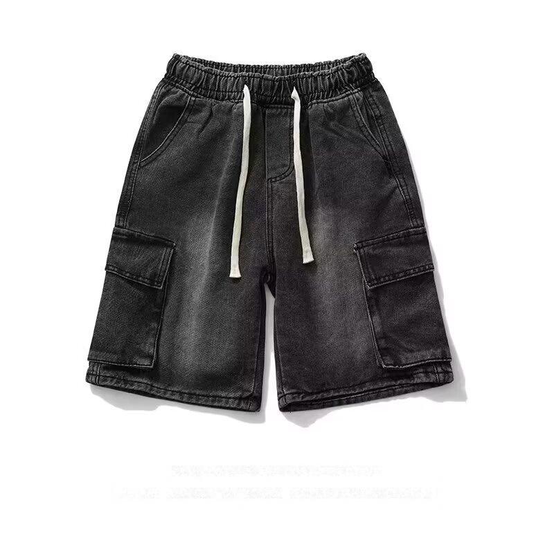 Men's Casual Loose Fit Drawstring Denim Shorts