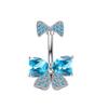 Crystal Navel Piercing Jewelry Stainless Steel Pink Bow Belly Rings Rings Belly Button Rings  Daily