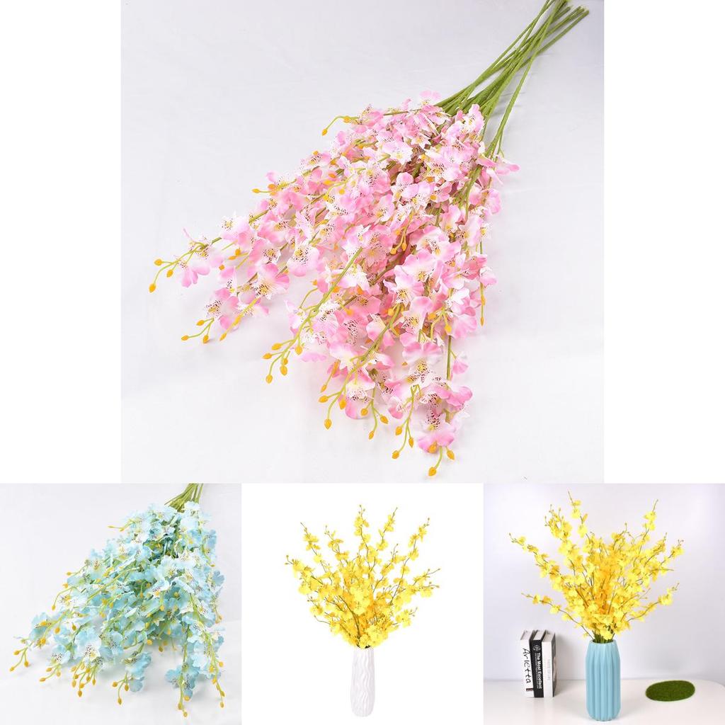 Fivebranch Oncidium Artificial Flower Bundle For Hotel And Event Decoration With Durable Silken Material