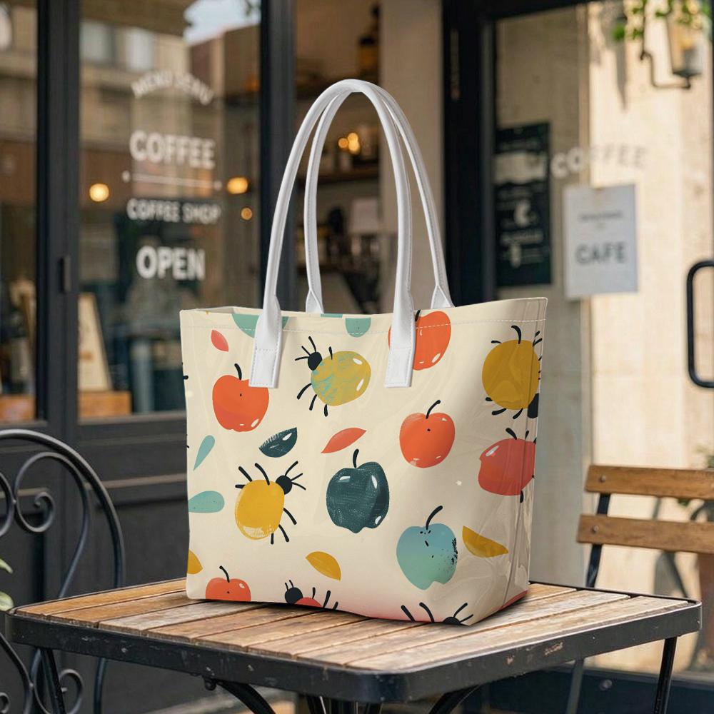 Cute Fruit Print Tote Bag Portable Fashion Daily Carry Handbag