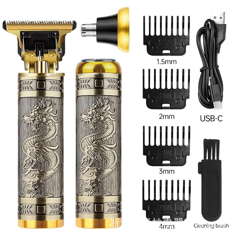 New multi-use mini portable electric shaver hair clipper nose hair trimmer beauty trim set plate dragon and phoenix hair clipper