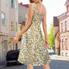 Summer Beach Skirt Floral One Shoulder Medium Length Dress Bohemian Strapless Strapless Dress
