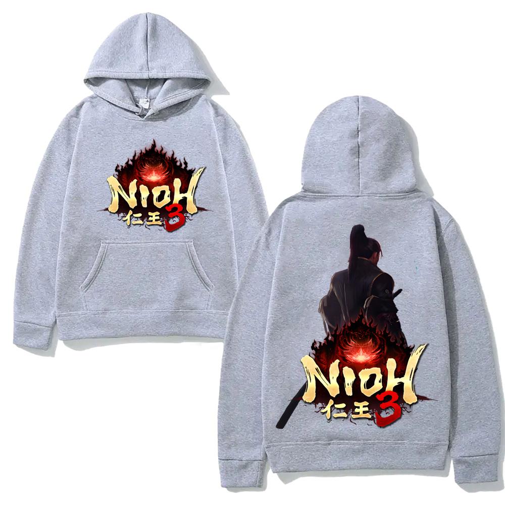 2026 GAME Nioh 3 Hoodie Action Role Playing Game Print Sweatshirt with Pocket Fleece Clothes Anime Retro Pullovers
