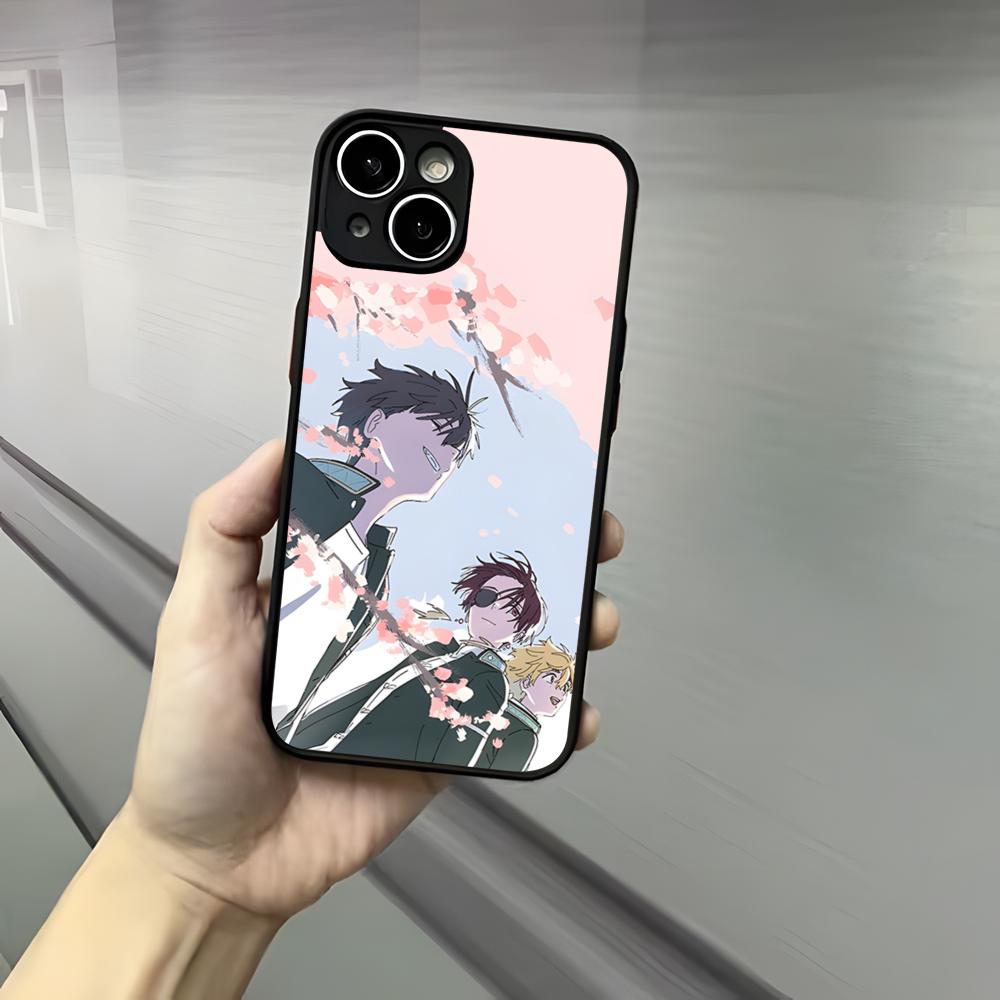 Аниме Ветровка Сакура Чехол для Телефона Для Iphone 17 16 15 14 13 12 Pro Max Xr Air Plus Ощущение Кожи Черный Жесткий Чехол