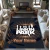 Linkin Park Crystal Velvet Rug, Custom Name Text Personalized Non‑Slip Floor Mat for Home Decor Gift