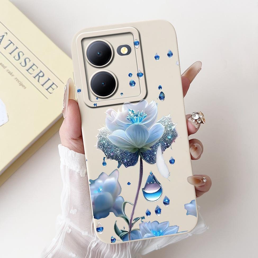 For Vivo Y36 5G V2248 Case For Vivo Y27 5G V2302 Cover Silicone Luxury Fashion Flowers Kawaii Cute Cat Funny Phone Case Bumper