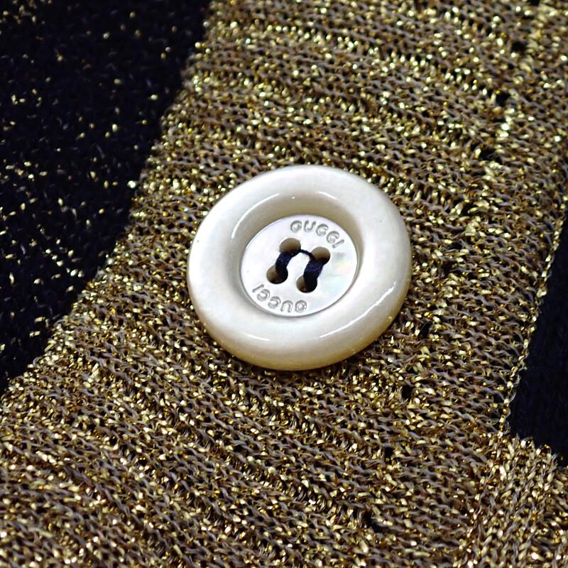 GUCCI  529193_X9W83_4921 M cardigan Navy/gold cotton mens