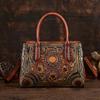 Retro Exquisite Embossed Women's Leather Bag Versatile Large Capacity Shoulder Bags