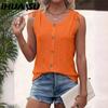 Spring Summer Women's Sexy Casual Solid Color U-neck Vest T-shirt