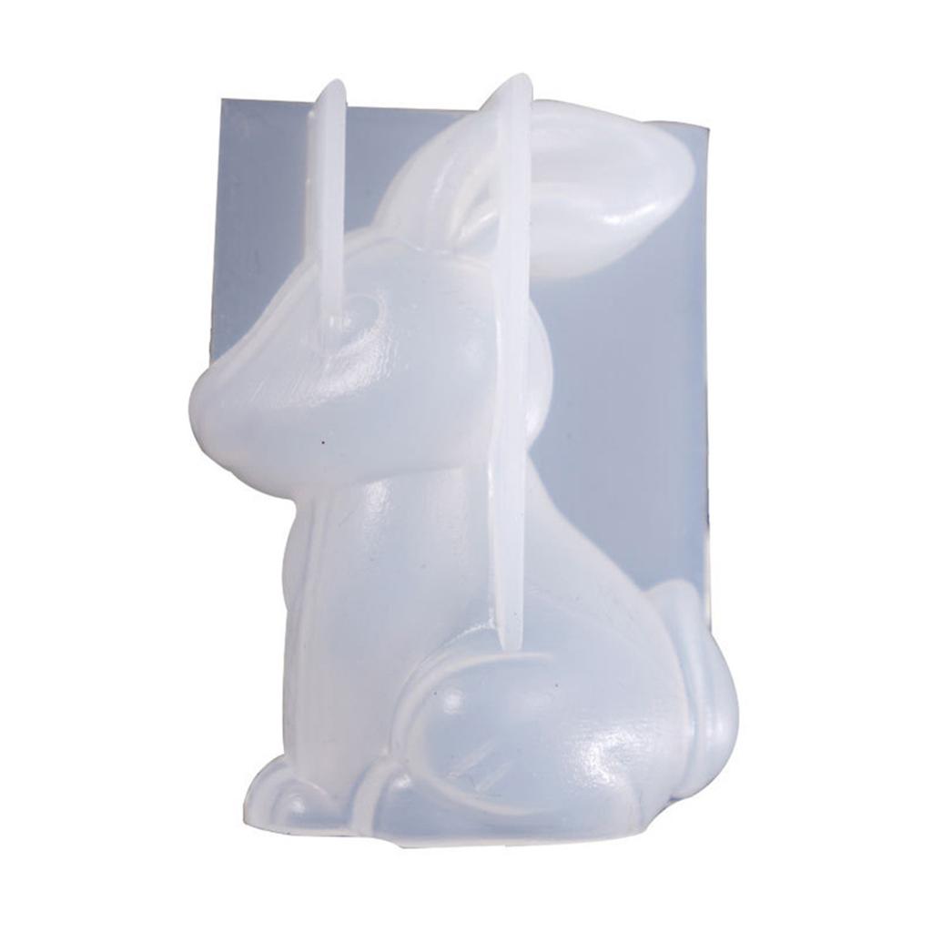 3D форма из смолы в виде кролика для DIY гипсовых украшений, поделок, декора для пасхальной вечеринки, силиконовые формы для литья эпоксидной смолы в форме кролика