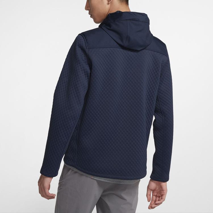 Nike Тренировочная куртка с капюшоном во всю молнию, мужские топы, синяя BV3999-452