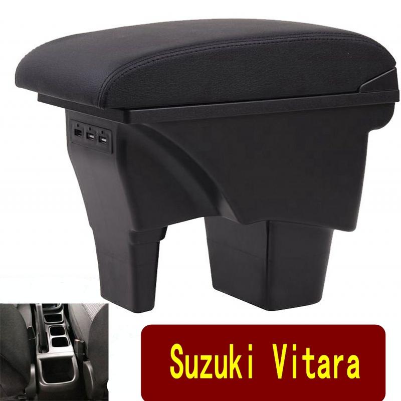 For Suzuki Vitara Armrest Box Universal Car Center Console Caja Modification Accessories Double Raised with USB
