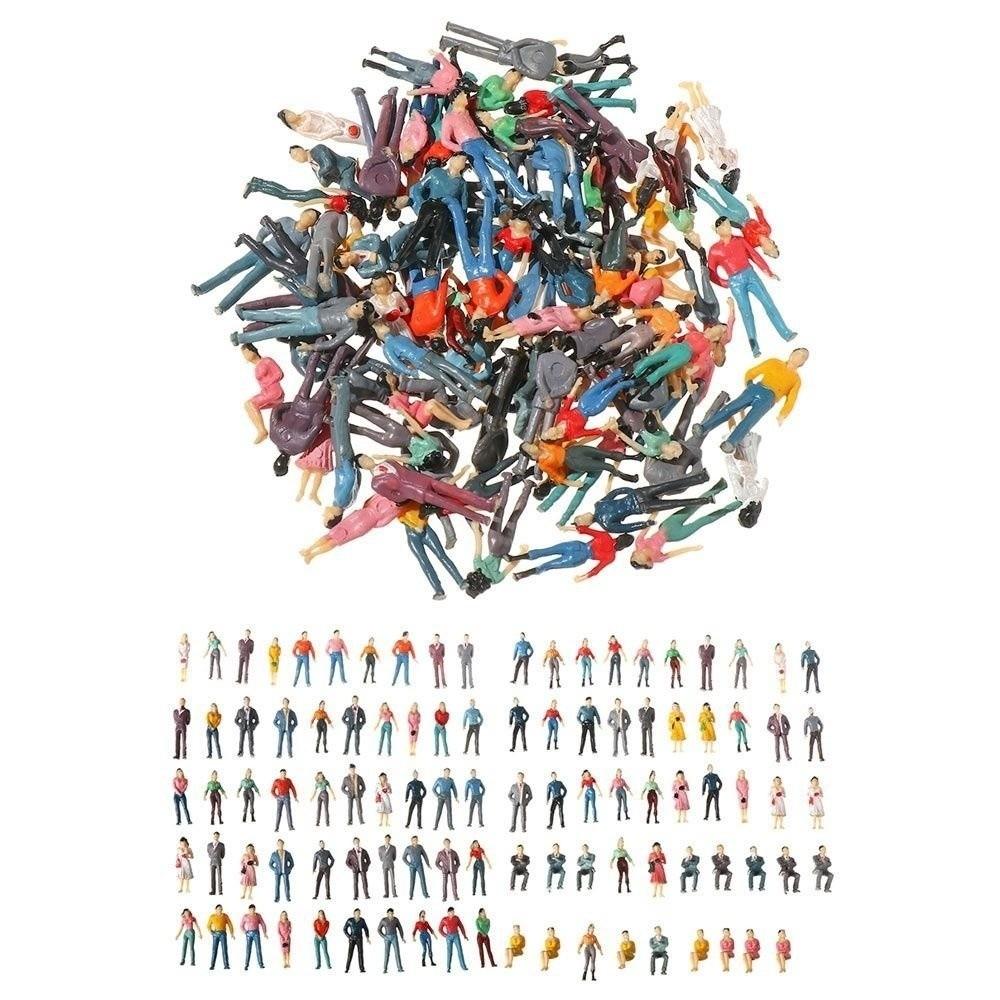 10pcs Different Poses Passengers Stand/Sit People Model 1:87 Scale Simulation Doll