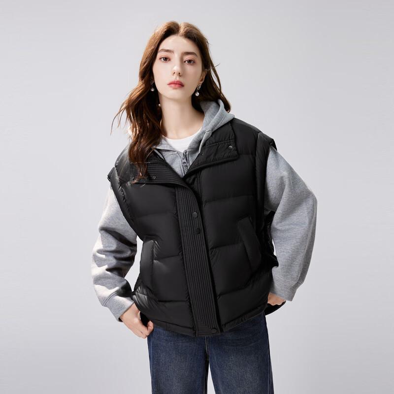 Женский черный пуховый жилет Qiusyiren со стойкой