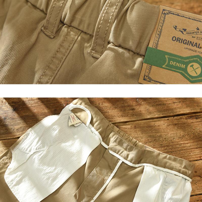 Классические мужские брюки в корейском стиле, весенние повседневные мешковатые мужские брюки, хлопковые однотонные брюки с эластичной резинкой на талии и поясом, молодежная мода, уличная одежда