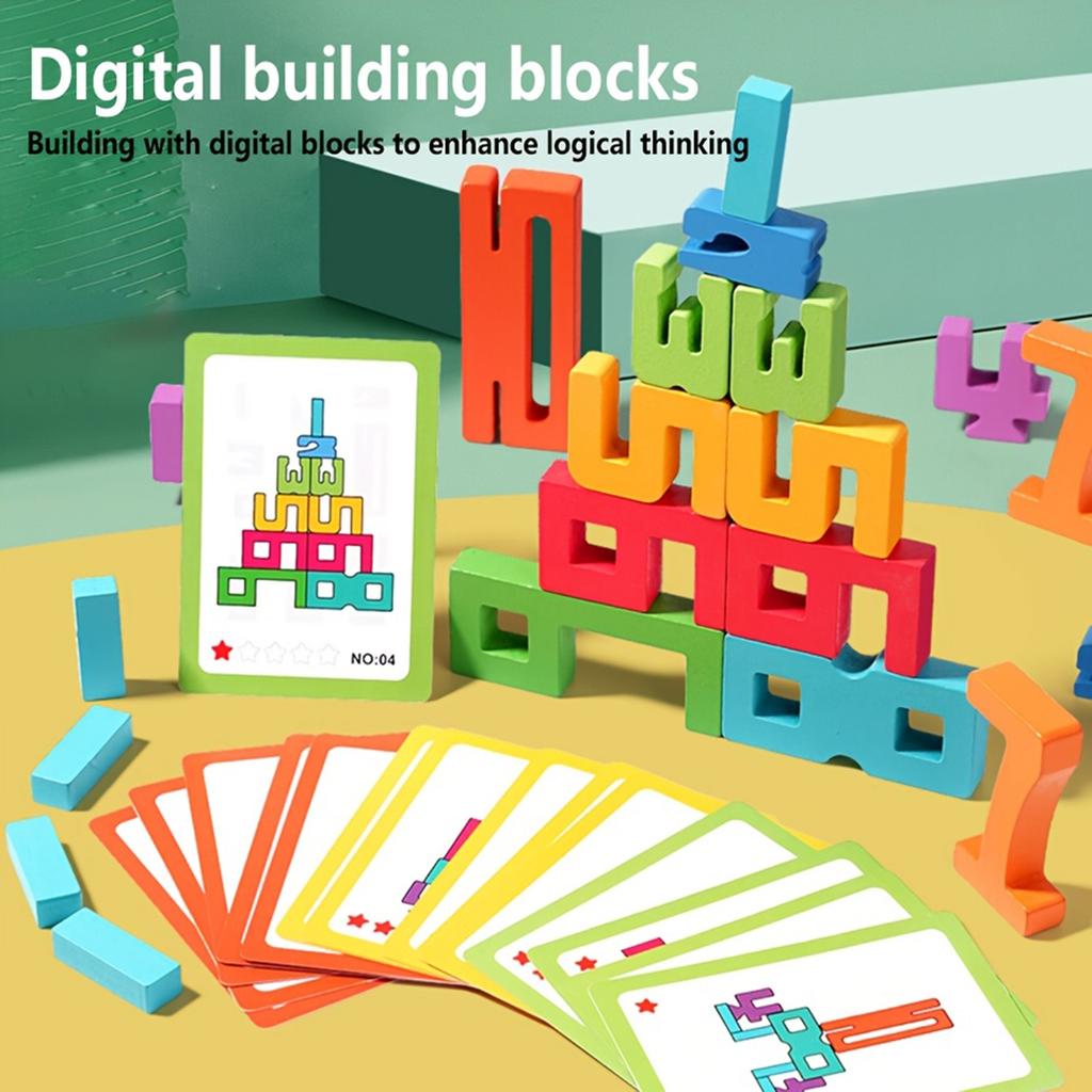 Цифровой строительный блок, Числовые лабиринты, Обучающие настольные игры, Деревянные развивающие игрушки, Развивают логическое мышление, Подходящие подарки для детей!