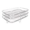 Набор из 3 подставок для фритюрницы из нержавеющей стали 304, штабелируемый, многоярусный, прямоугольный, можно мыть в посудомоечной машине, поддон-корзина для фритюрницы, аксессуары для фритюрницы