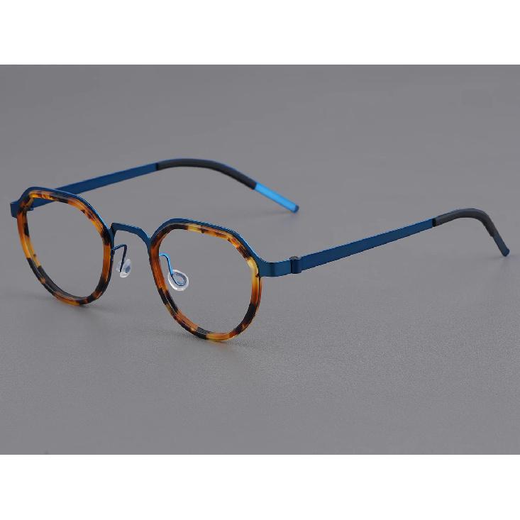 Denmark Brand Screwless Thin Titanium Glasses Frame Polygon Oval Eyeglasses Ultralight Handmade Women Men Frames 9630 Fashion
